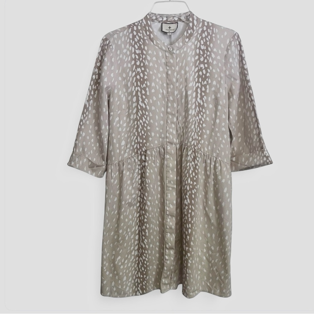 Tuckernuck Taupe and White Midi Dress